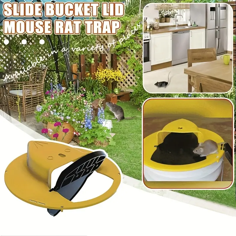  Mouse Trap Bucket - Bucket Lid Mouse/Rat Trap,Auto Reset Multi  Catch Humane Rat Trap for Indoor Outdoor, Compatible 5 Gallon Bucket (2pcs  Double cat Style) : Patio, Lawn & Garden