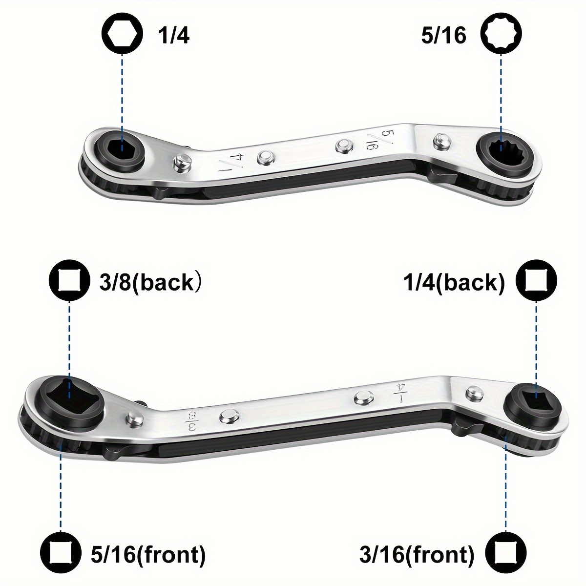 Refrigeration Service Wrench Set 3/8 To 1/4 5/16 To 1/4 - Temu Canada