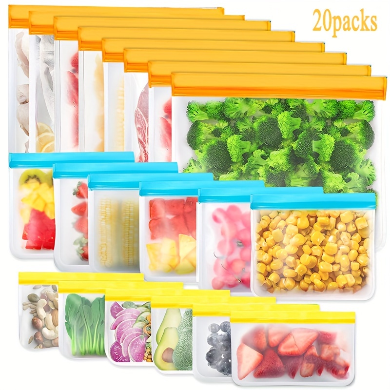 20pcs Medium Double-zipper Sealed Food Storage Bags, Suitable For Keeping  Various Kitchen Foods Fresh And Sealed, Outdoor Travel Storage, Household  Organization