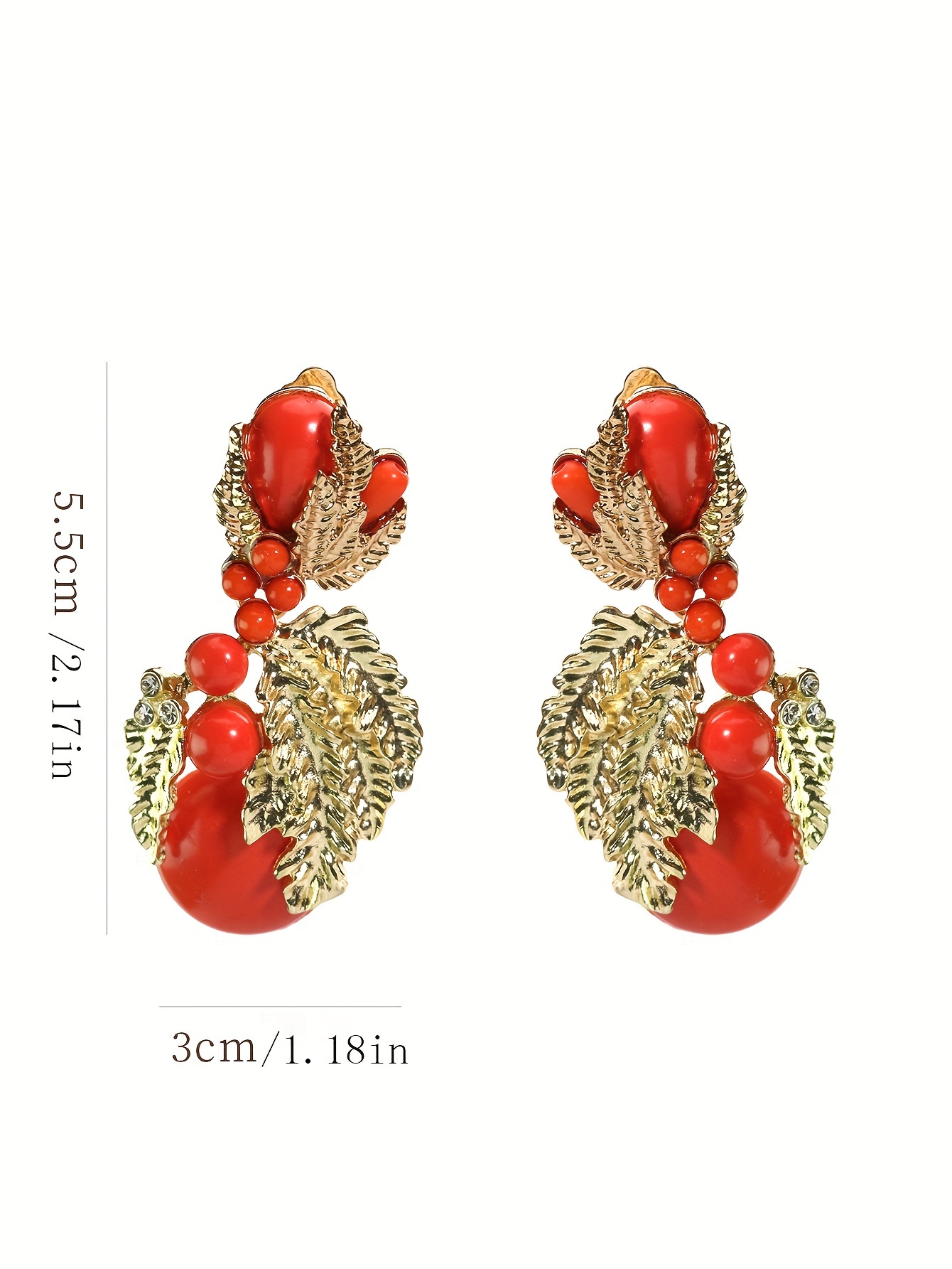 Boucles D'oreilles Clips Vintage En Résine Dorée Motif étoile - Occasion Très Bon état - Provenance Paris