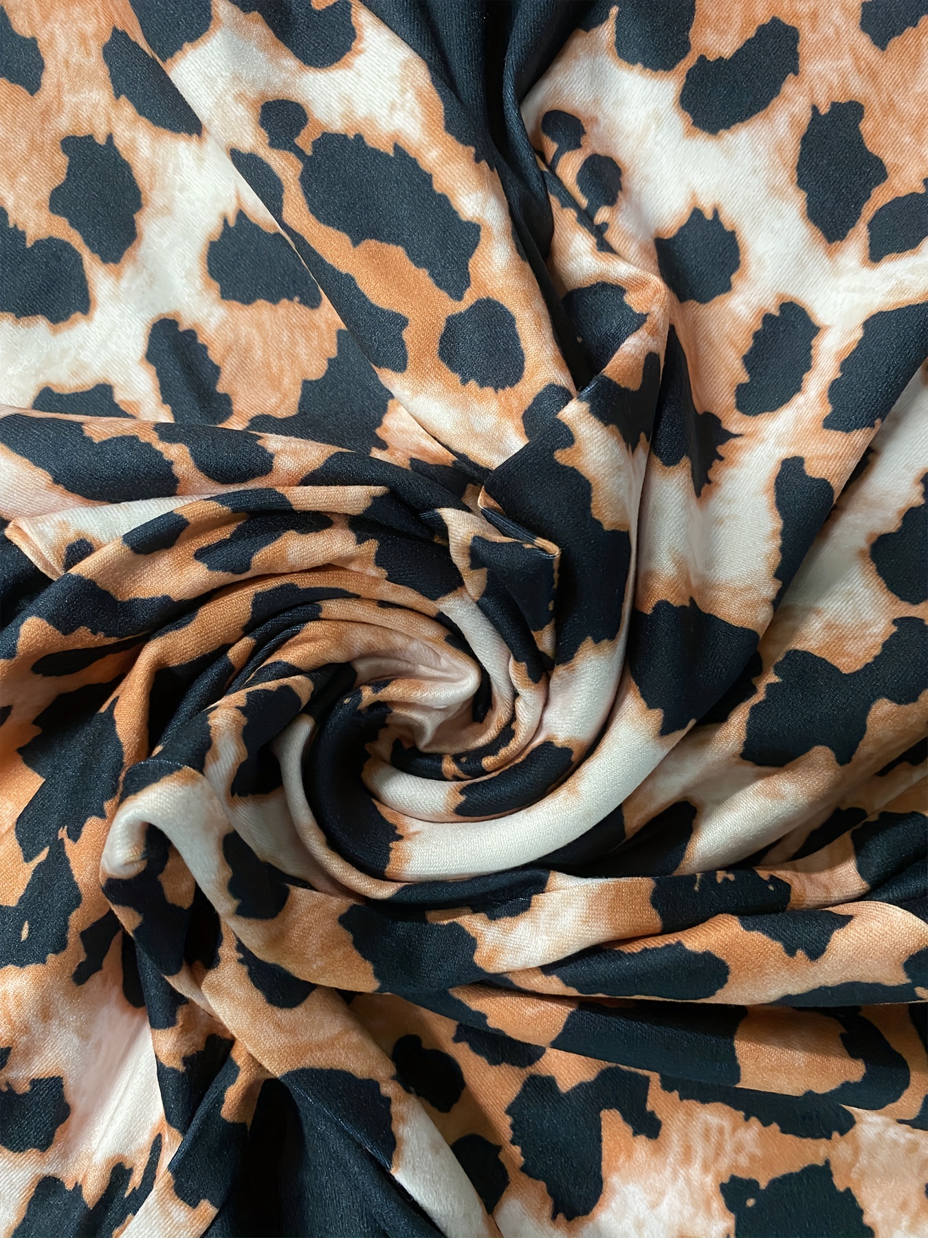 Women Plus Size Casual V Neck Leopard Print Colorblock Long-sleeve Tee