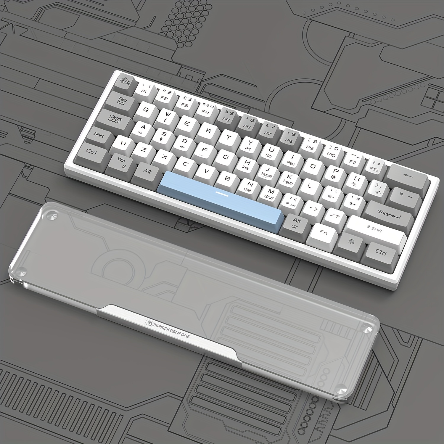 Ergonomic Acrylic Keyboard Wrist Rest with CNC Aluminum Alloy Logo - Anti-Slip Mat for Home &amp; * - Customizable Design for * Ergonomics, Home Office Accessory | Stylish Keyboard Accessory | Durable Wrist Support
