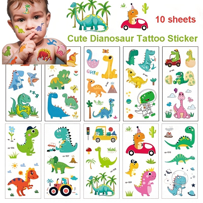 50 Pcs 3d Dinosaurios Tatuajes Temporales Niños Niñas - Temu