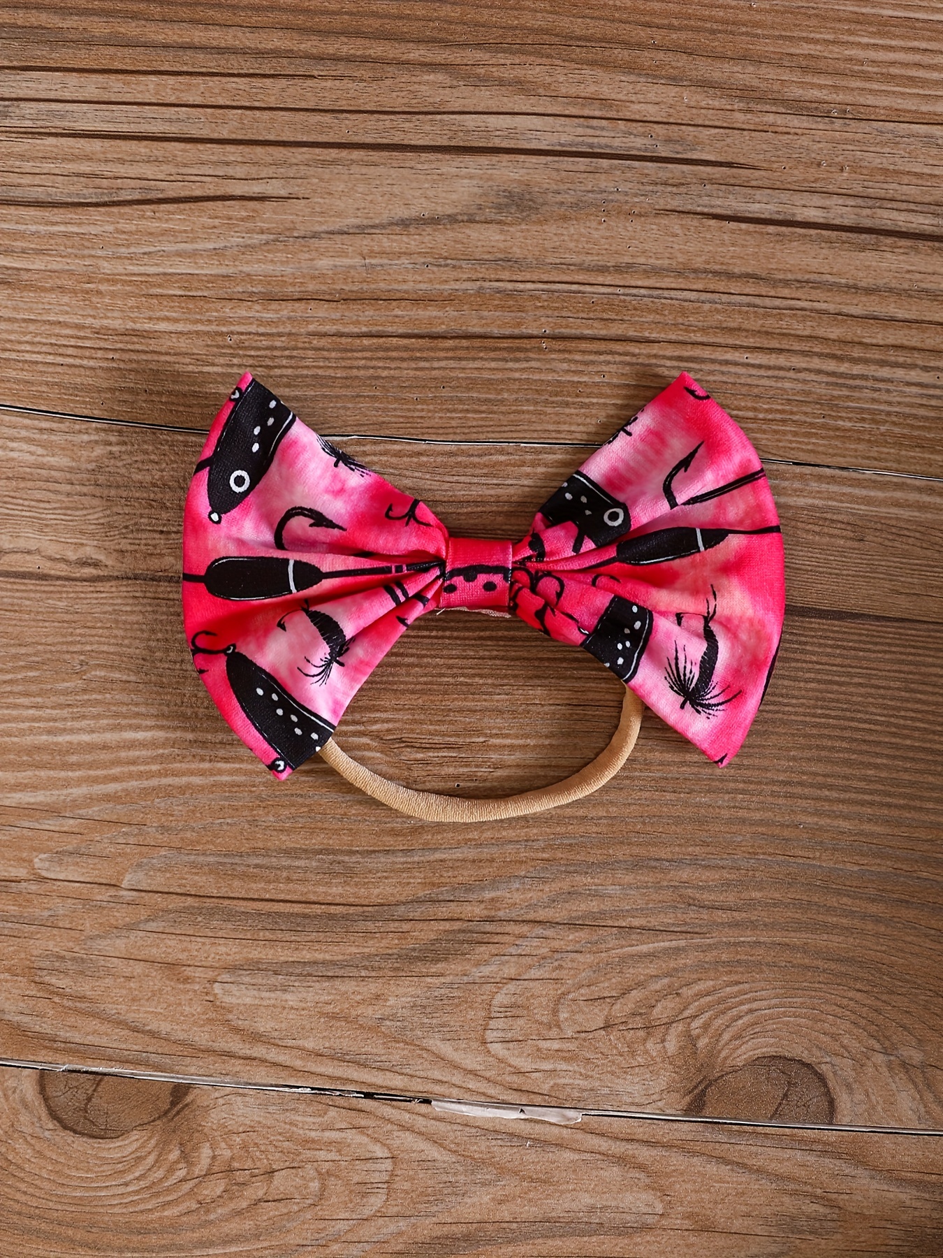 BooandSistery Baby Girl Head Band Bow Fishing Bow for Baby Girls Fly Fishing Baby Gifts Fishing Baby Shower Gifts Fly Girl Daddy's Girl Fishing Bow