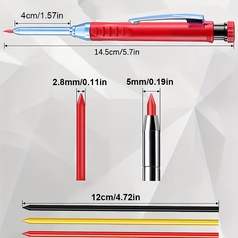 Professional Woodworking Pencil Metal Long Head Deep Hole - Temu