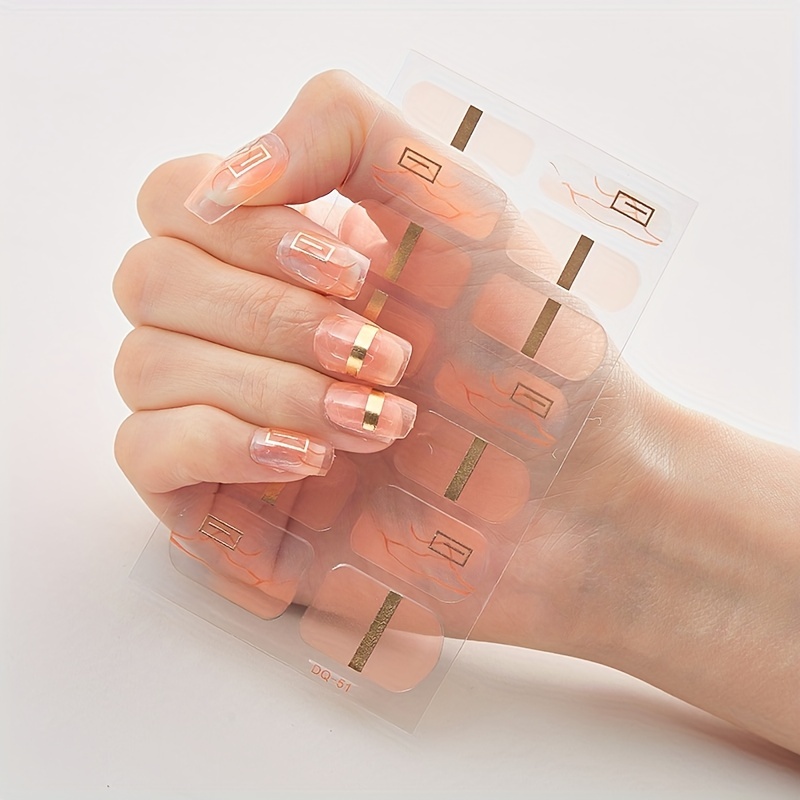 Bronze Nail Polish Stickers Self Adhesive Decal Strips Manicure Kit