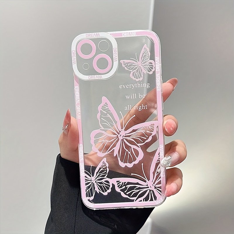 

1pc Protective Phone Case For Iphone15/14/13/12/11 Plus/pro/promax/xr/xs, Butterfly Pattern Creative Phone Case