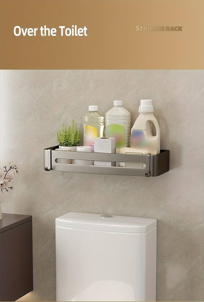 n/a Bathroom Shelves No-Drill Corner Shelf Wall-Mounted Shower  Storage Rack Holder Toilet Organizer Bathroom Accessories (Color : A, Size  : 330 * 220 * 70mm) : Home & Kitchen