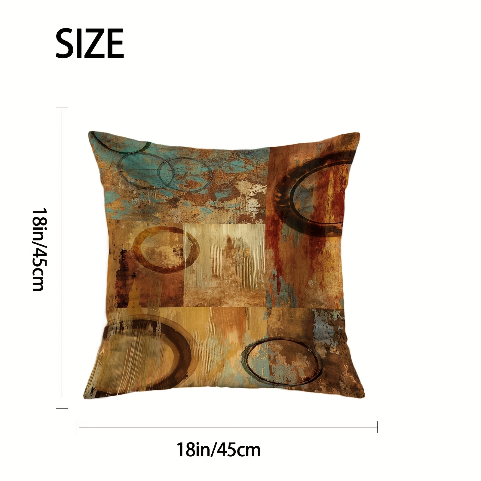 Brown Decorative Throw Pillow Covers 18x18 Teal Pillow Cover