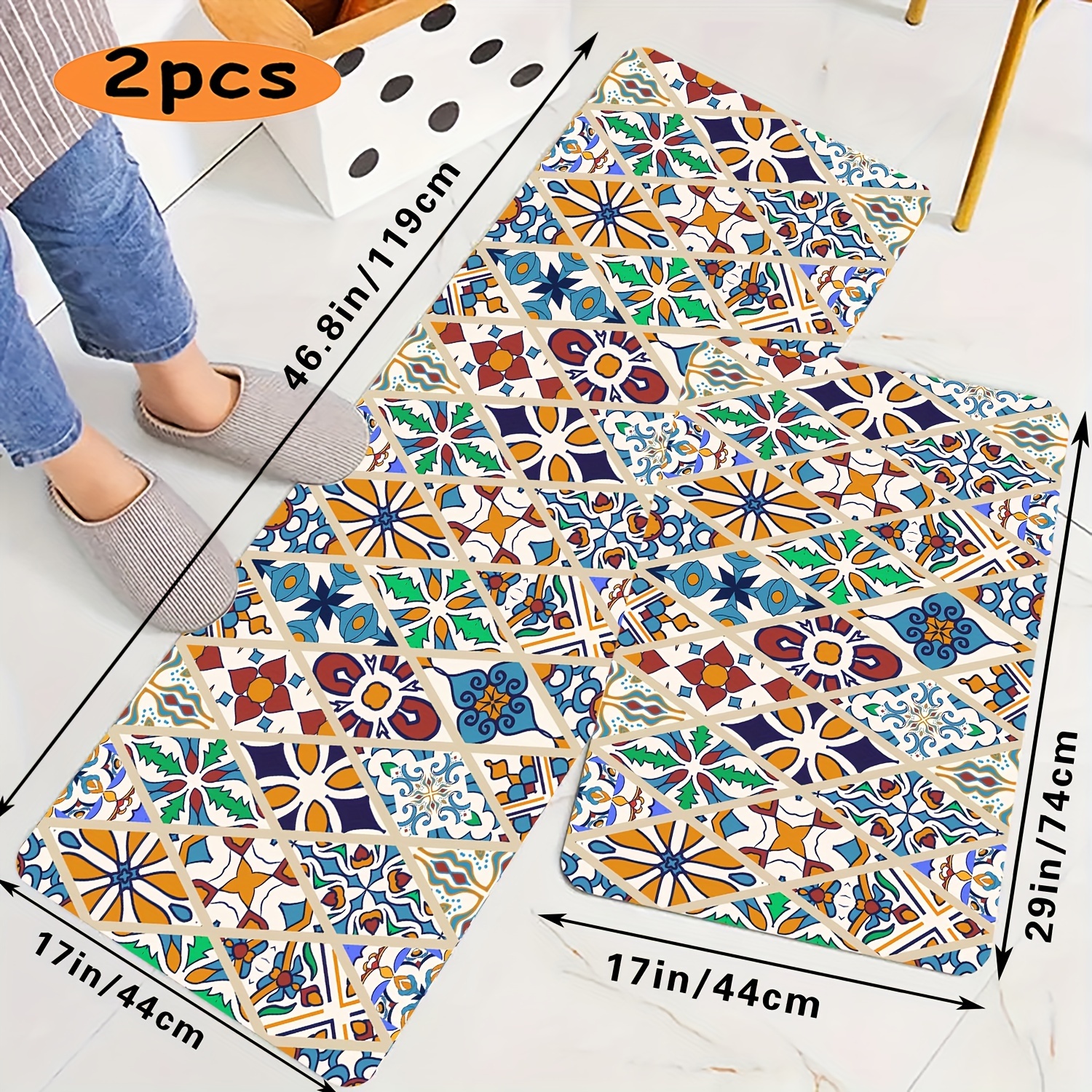 2pcs Non Slip Bathroom Runner Rugs Hallway Carpet Bathroom Bath Mat Kitchen  Carpet Bathmats Long Runner Wshable House Accessories Apartment Decor  Essential Must Haves,Bohmian African Southwest Neutral Soft Cozy Fall Boho  Decoration