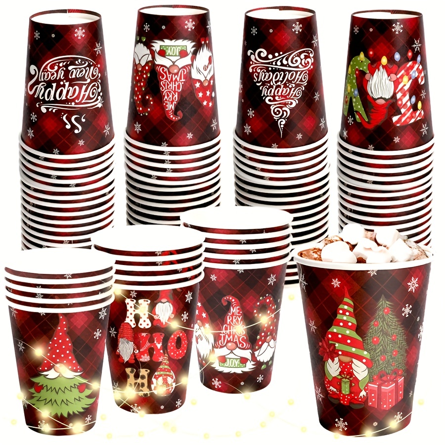 Christmas Series Disposable Paper Coffee Cups Suitable For - Temu