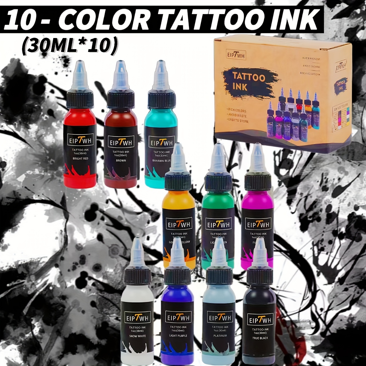 StarBrite Tattoo Ink 10 Primary Color Set - 2 oz