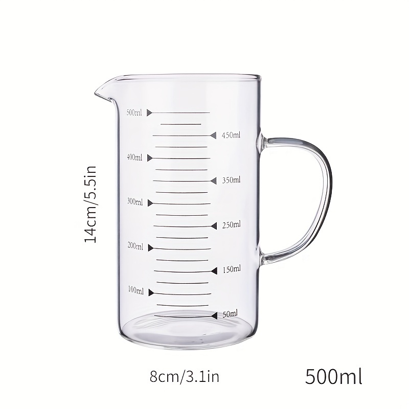 Glass Measuring Cup With Scale Milk Cup High Temperature - Temu