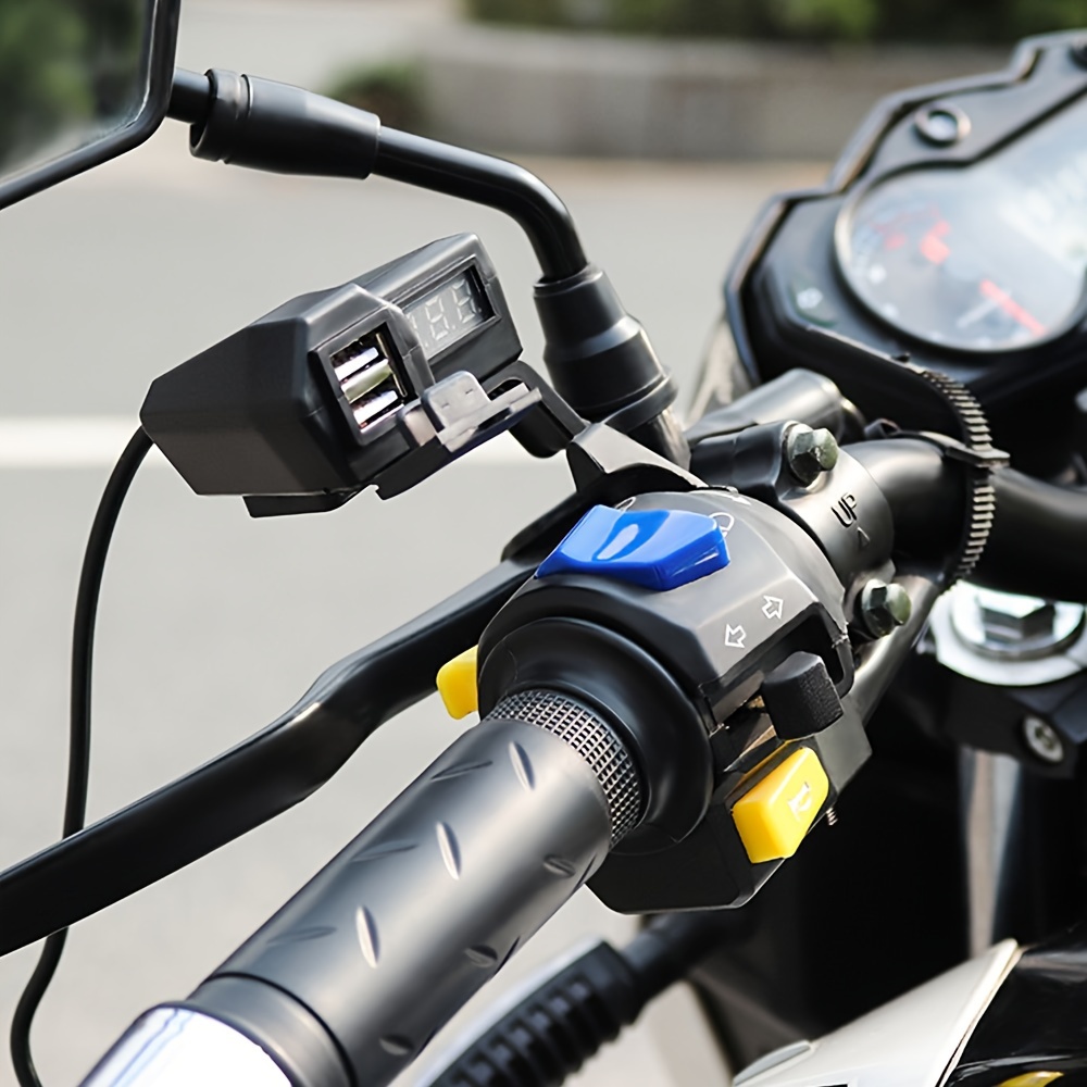 Motorcycle Handlebar Dual Port USB Charger