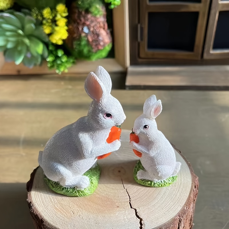 1pc Drôle Jardin Animaux Statues Lapin Maman Et Bébé Lapin - Temu Canada