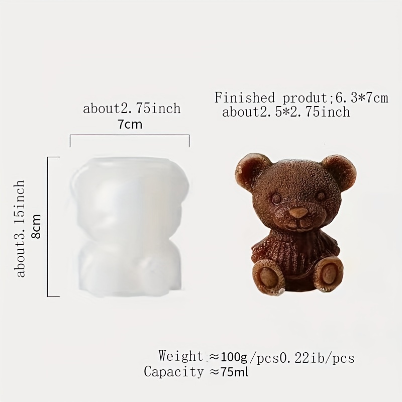 3d Cute Bear Shape Ice Cube Molds, Ice Cube Mold Silicone Cute