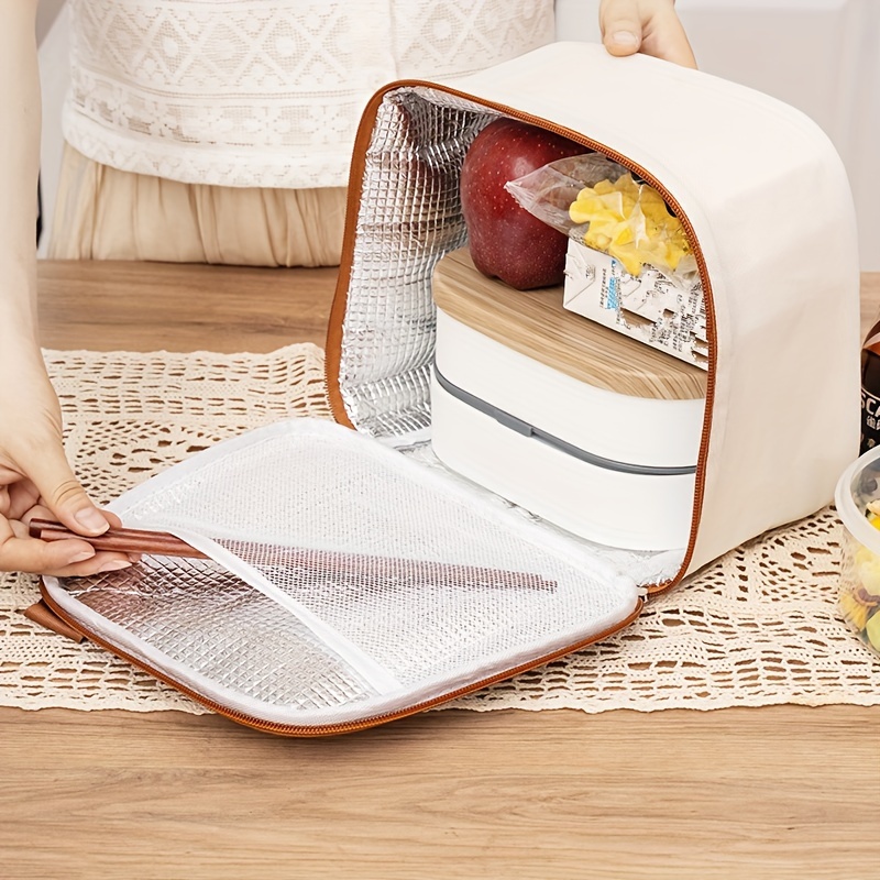 Square Lunch Box Bag Portable Thermal Bento Box Bag - Temu