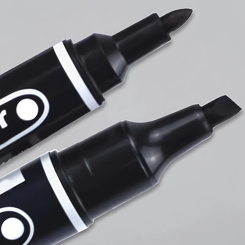 Permanent Markers Pen Nib Double Headed Waterproof Black - Temu