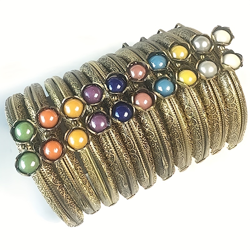 

10 Colors/set Metal Purse Frames With Colored Bead, For Manufacturing Handbags Diy Wallets Purse Hardware Clip Frame Kiss Clasp Lock Accessories Gift Making Small Business Supplies