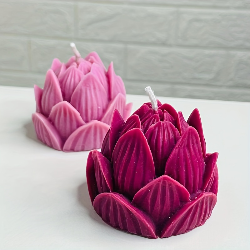  Lotus Floral Silicone Candle Mold, flower molds