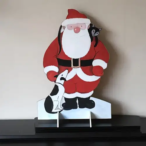 Servilletero metal con Papa Noel utiles cocina decoración navideña