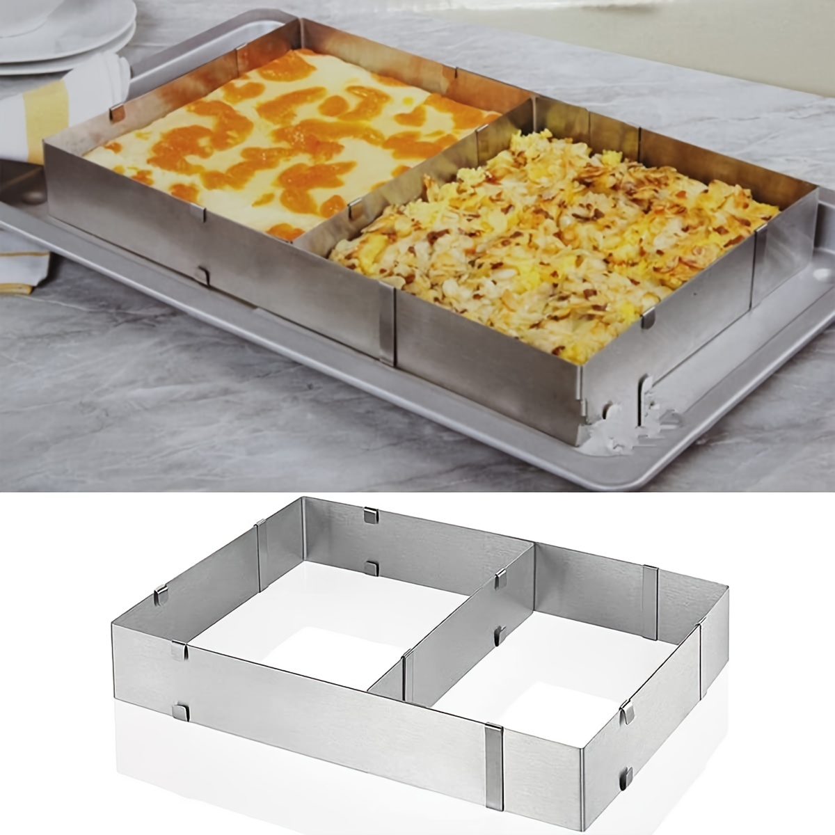 Rectangle Cake Mousse Mold - Stainless Steel Baking Molding Forming  Layering Cake Pastry Ring, Cutters Square Baking Metal Ring Molds