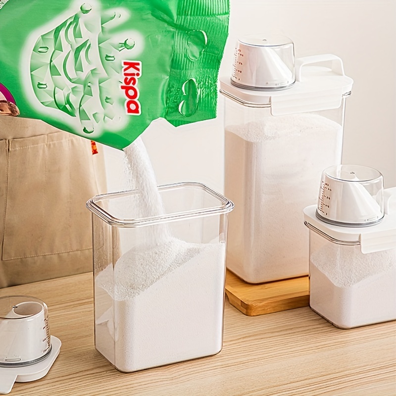 Airtight Laundry Detergent Container with Measuring Cup