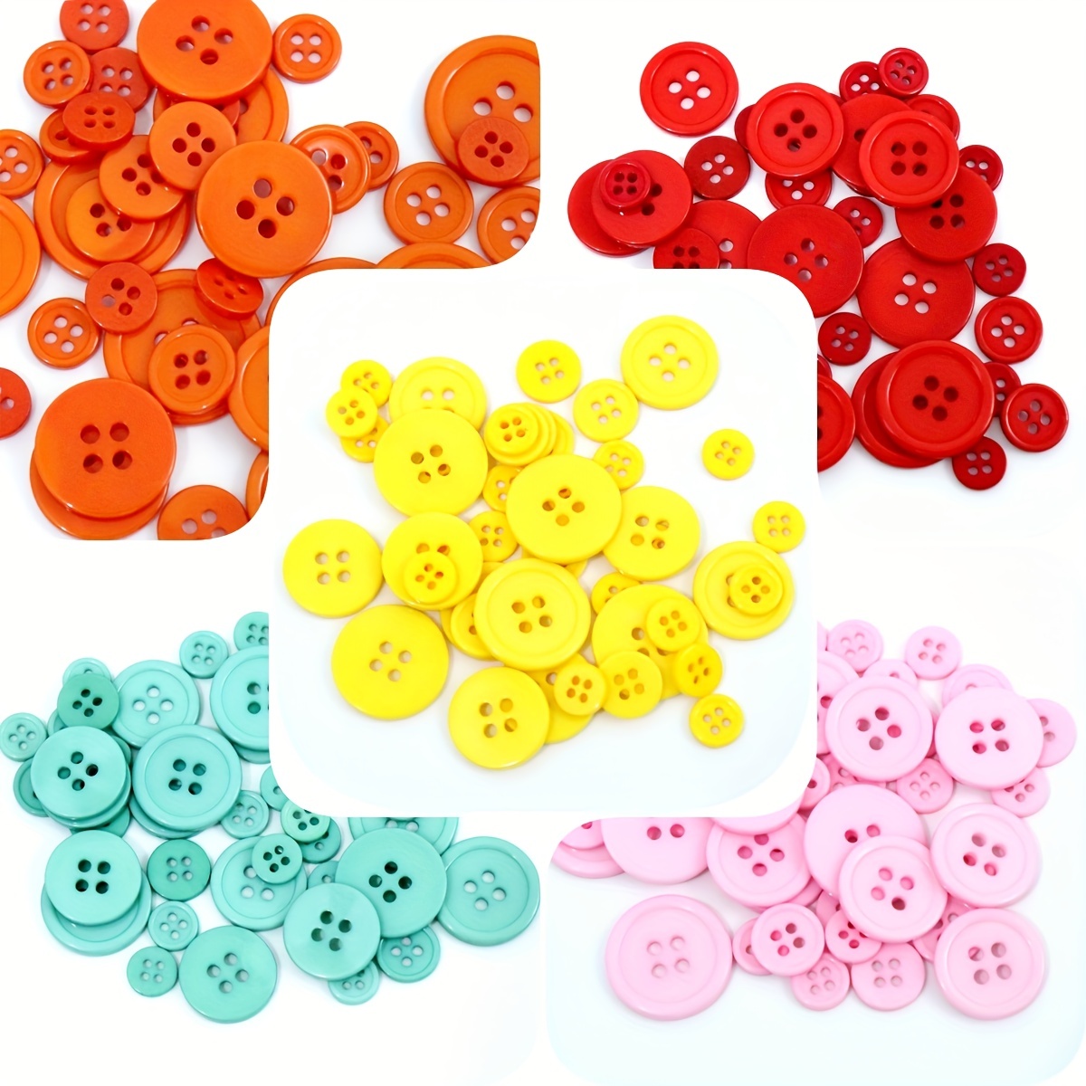 45pcs Resin Button Basic Sewing Buttons for DIY