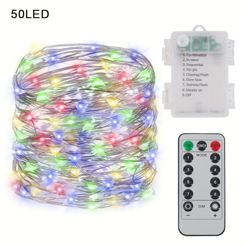 Led Fairy Light Battery Operated With Remote Control Timer - Temu