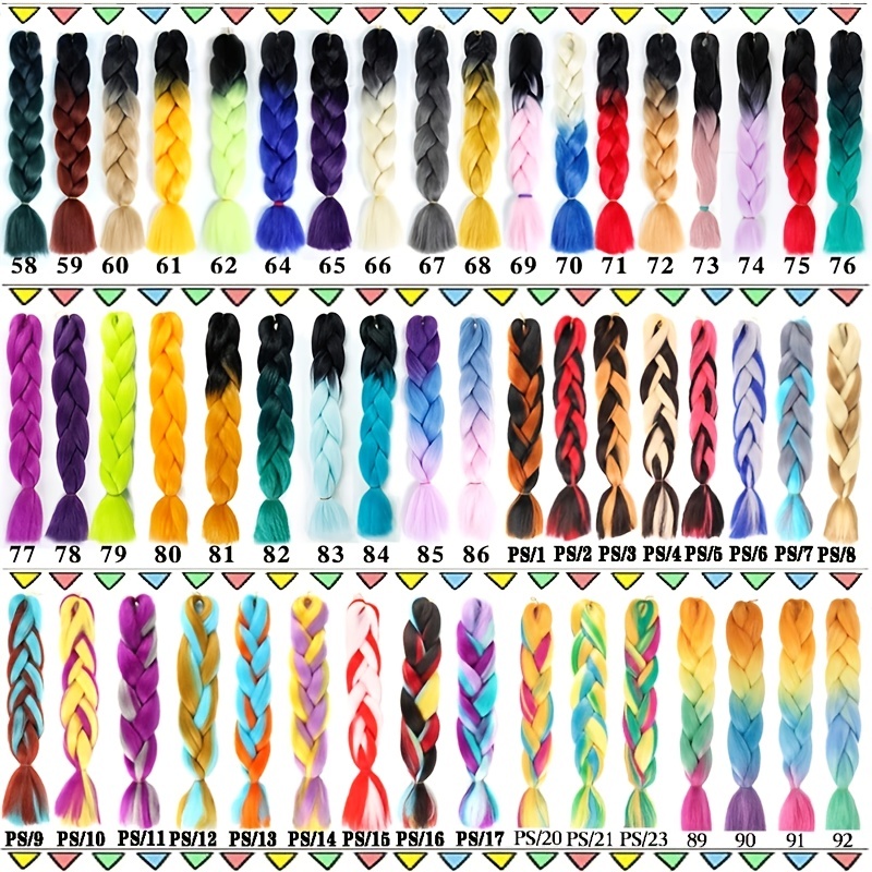 Pure Ombre Color Synthetic Heat Resistant Hair Extension Twist Jumbo  Braiding Kanekalon Hair For Women - Temu