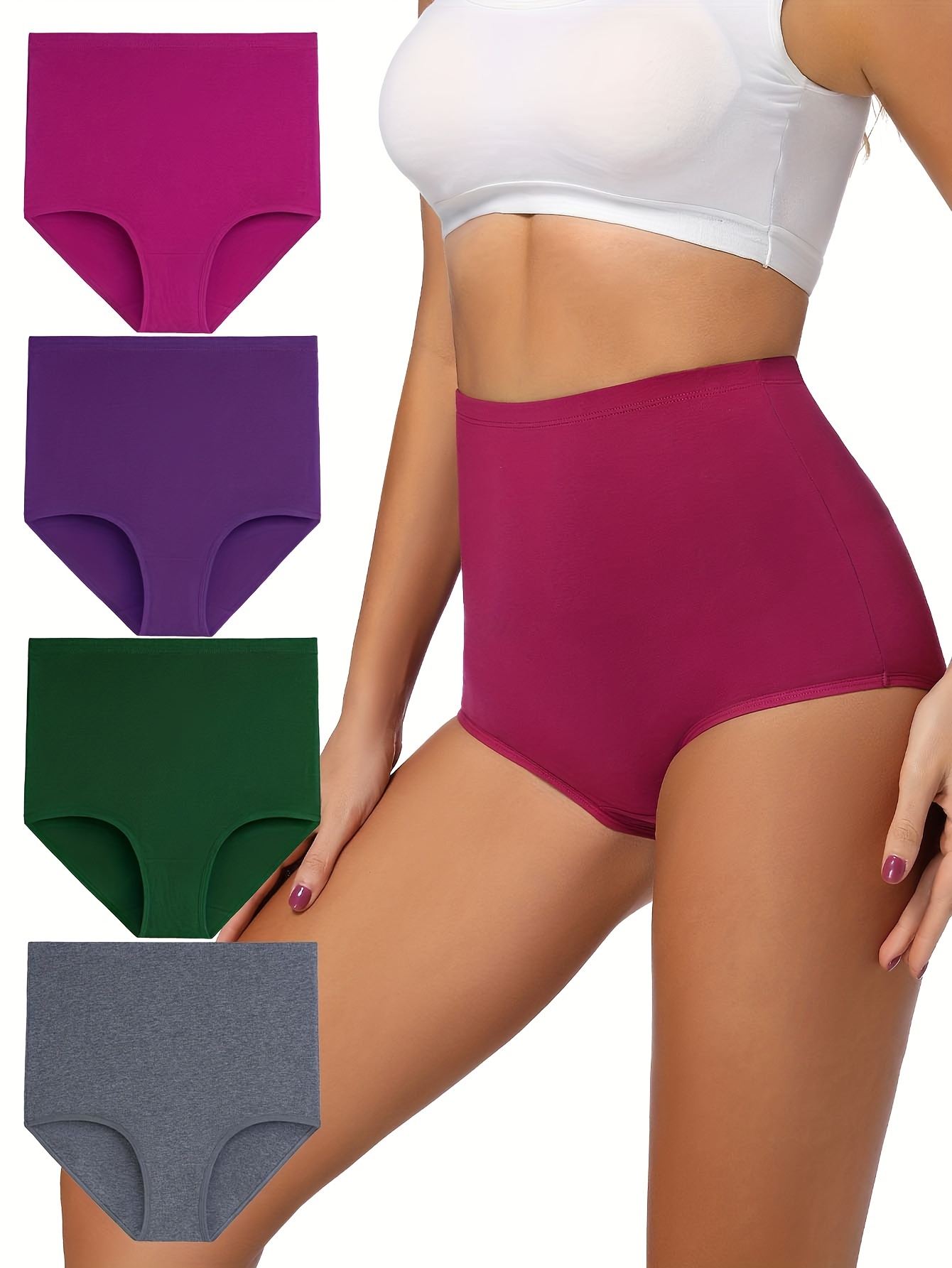 Plus Size Simple Panties Set Women's Plus Solid Seamless - Temu