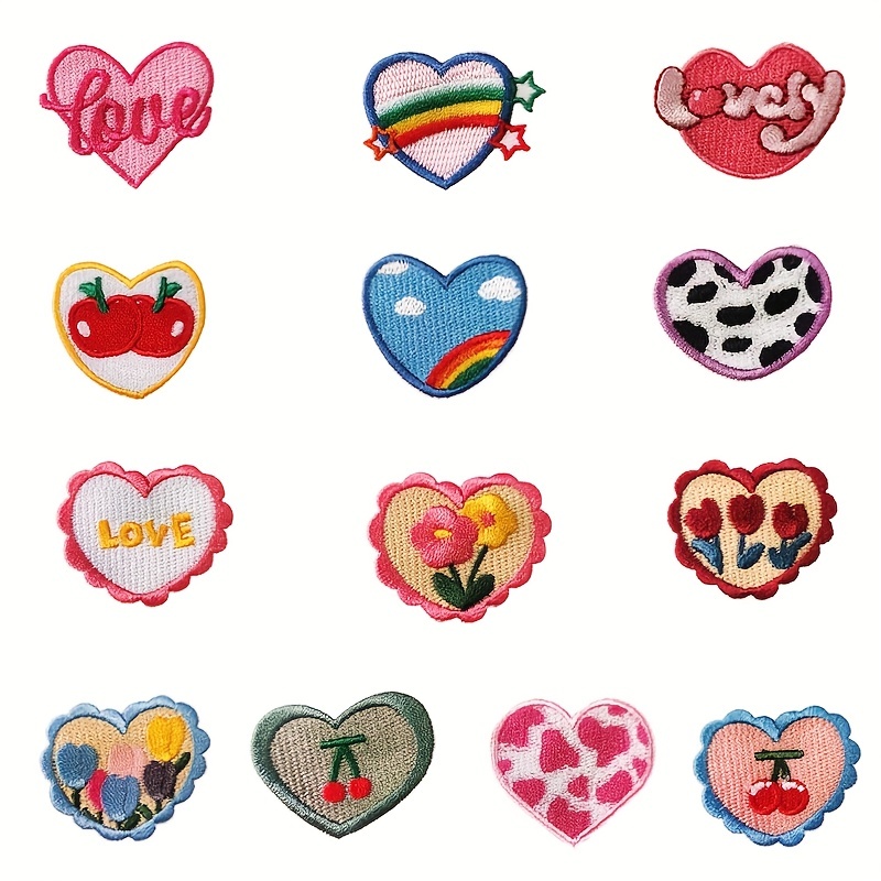 Embroidered Heart Iron Patches Clothing Accessories Perfect - Temu