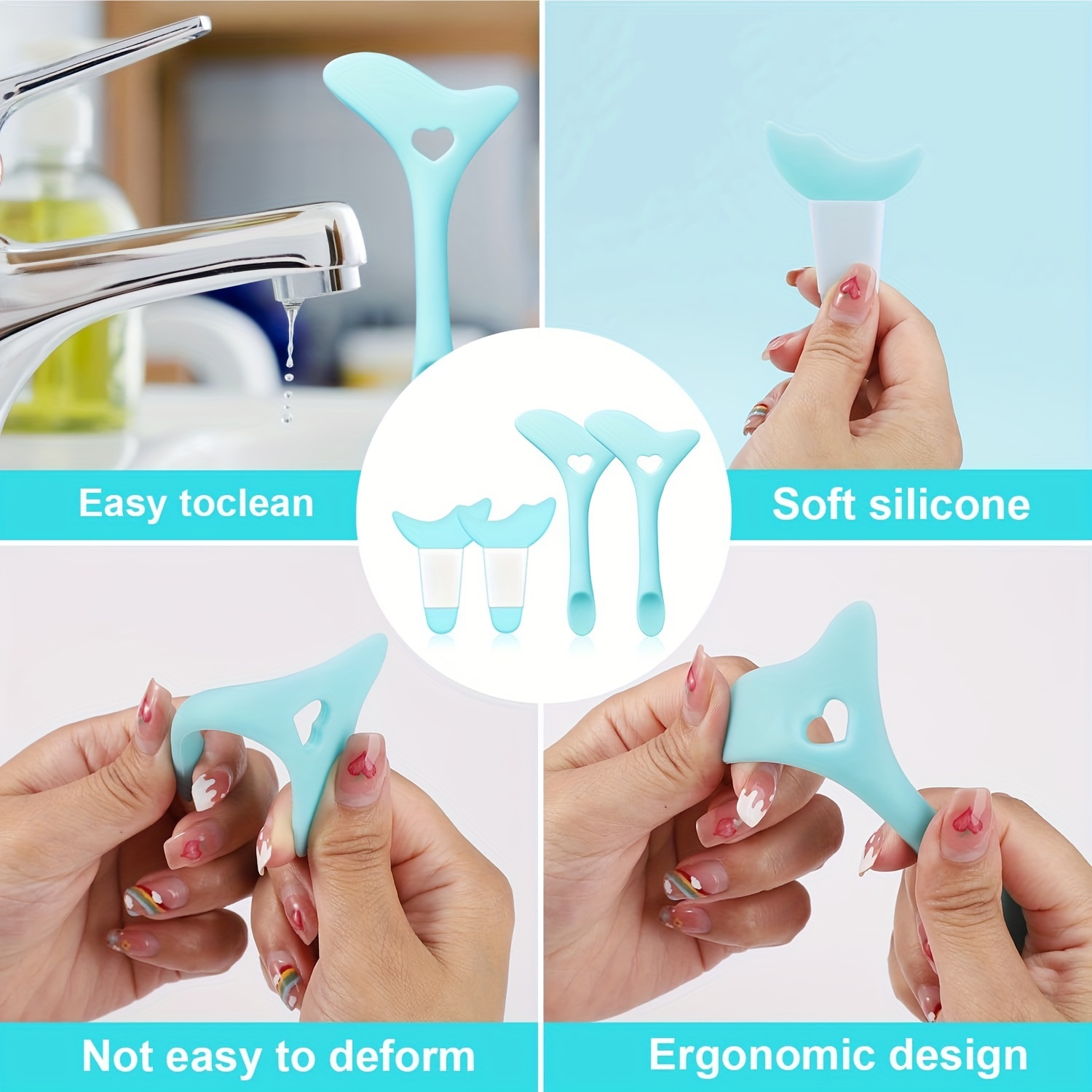 4Pcs Silicone Eyeliner Stencils Reusable Aid Tool Eyeliner Guide Mascara Shield