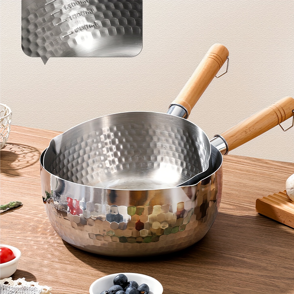 Japanese Style Frying Pan With Lids Non Stick Stainless Steel Saucepan Milk  Pot Covers Noodles Soup Pot Hot Thick Home Kitchen