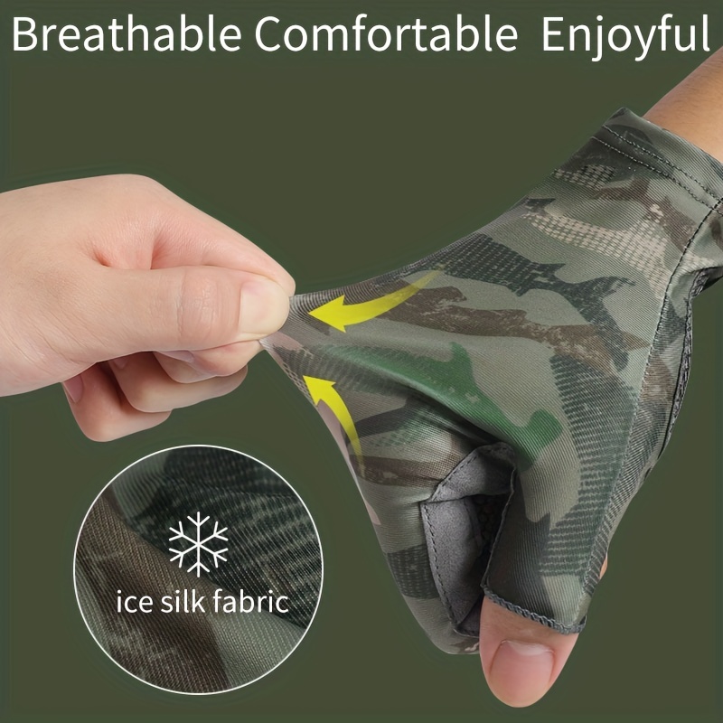 3/5 Fingerless Fishing Gloves Breathable Quick Drying GlY7T5 Anti
