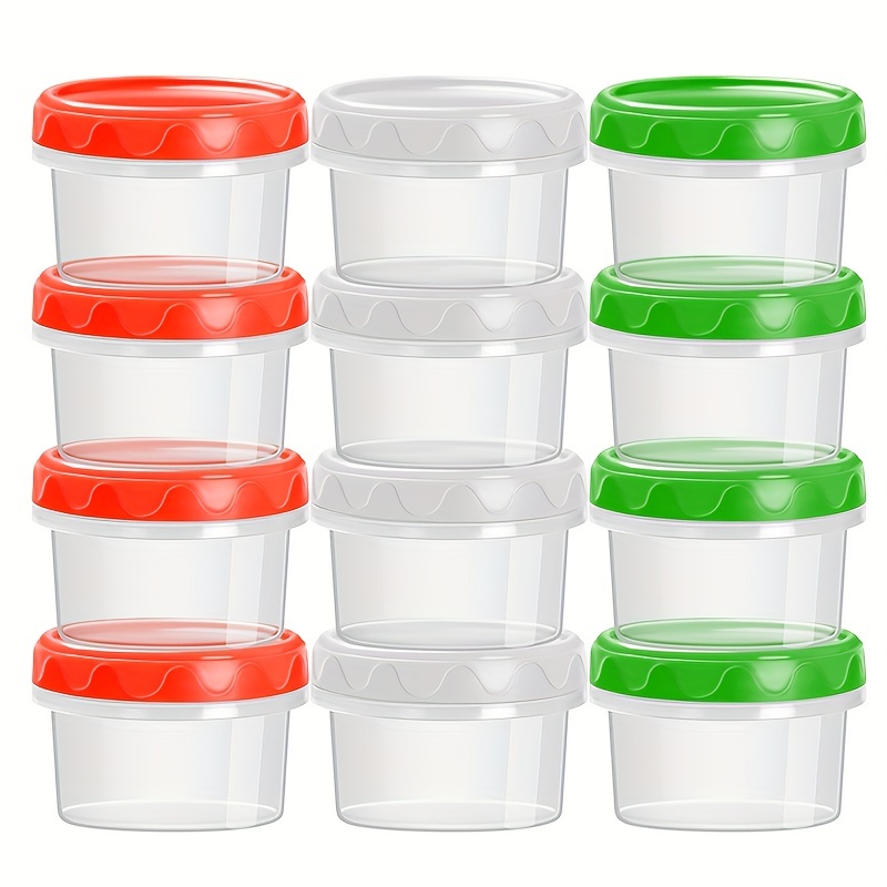 12 Pcs Small Glass Condiment Containers with Lids Glass Jars with Lids  Salad Dressing Container glass Food Storage Containers Reusable Sauce Cups  Mini