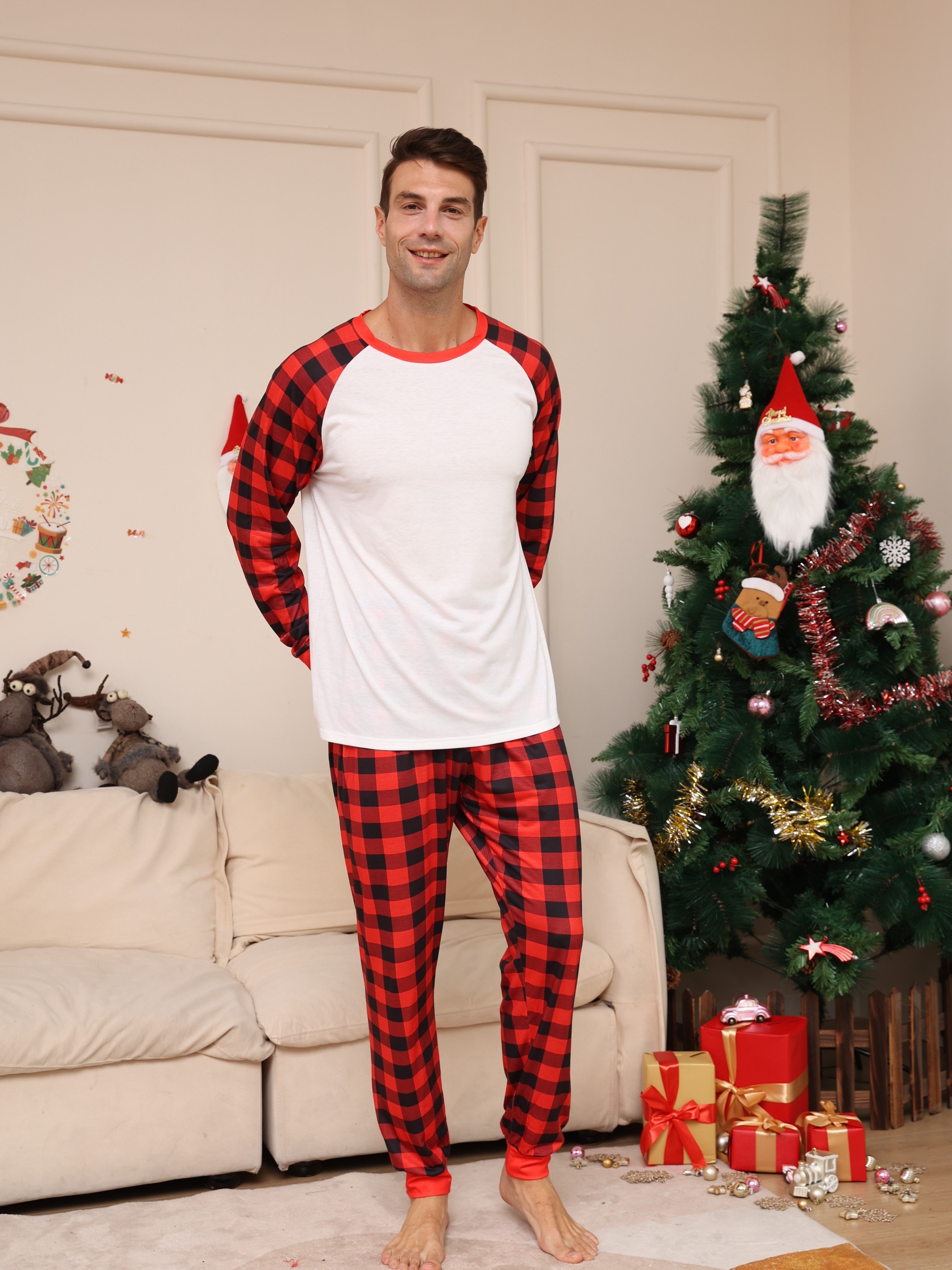 Men's Casual Comfy Christmas Home Pajamas Set Long Sleeve - Temu