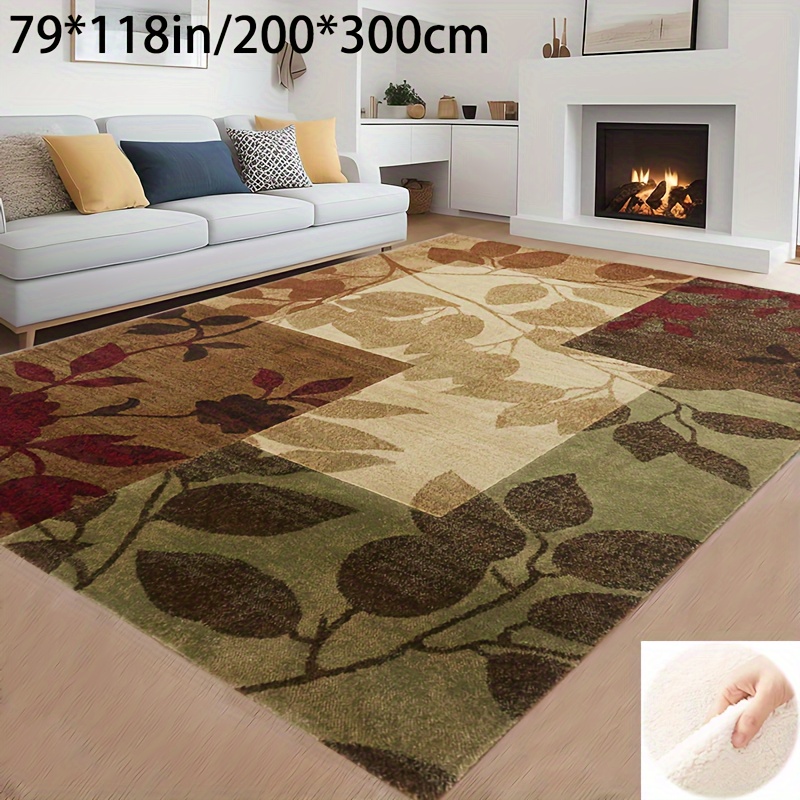 

1pc Carpet, American Pastoral Retro Brown Earth Rectangle Carpet, Waterproof And Washable Non-slip Carpet, For Living Room, Dinning Room, Bedroom And Office, Home Decor, Home Supplies