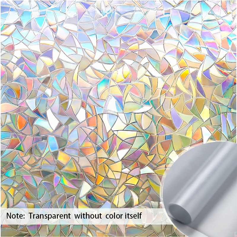 Window Privacy Film Decorative Window Film Stained Glass Window Stickers  Rainbow Cling Holographic No Glue Frosted Anti-UV - AliExpress