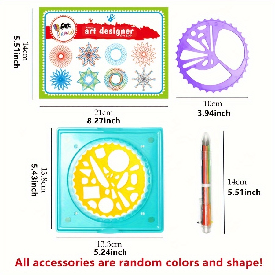Puzzle Spirograph Educational Toy For Children Drawing Toys Set  Interlocking Gears & Wheels Drawing Accessories Ruler - Temu United Arab  Emirates