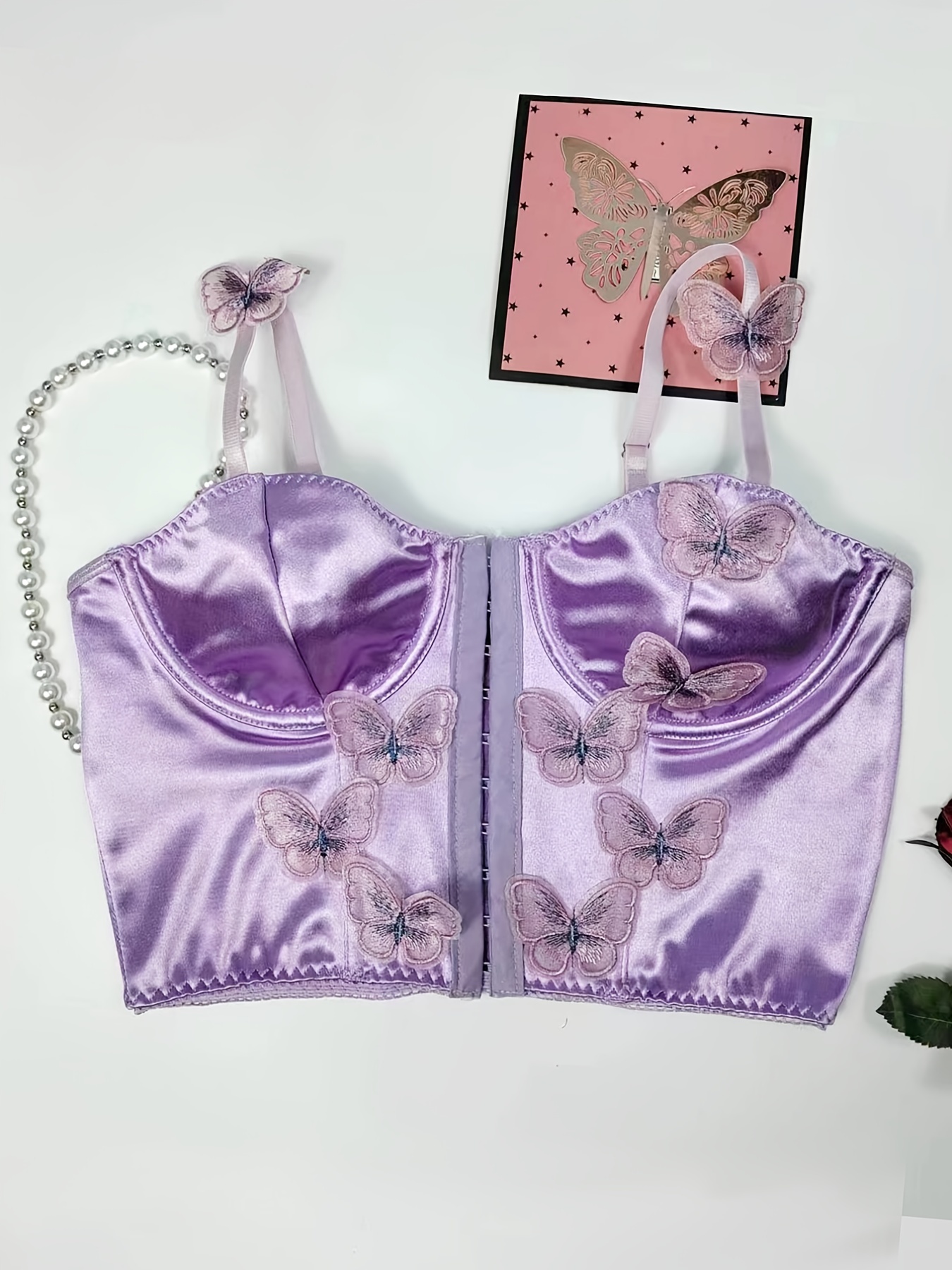 Women Crop Top Silk Satin Halter Bralette Brassiere Top Bra