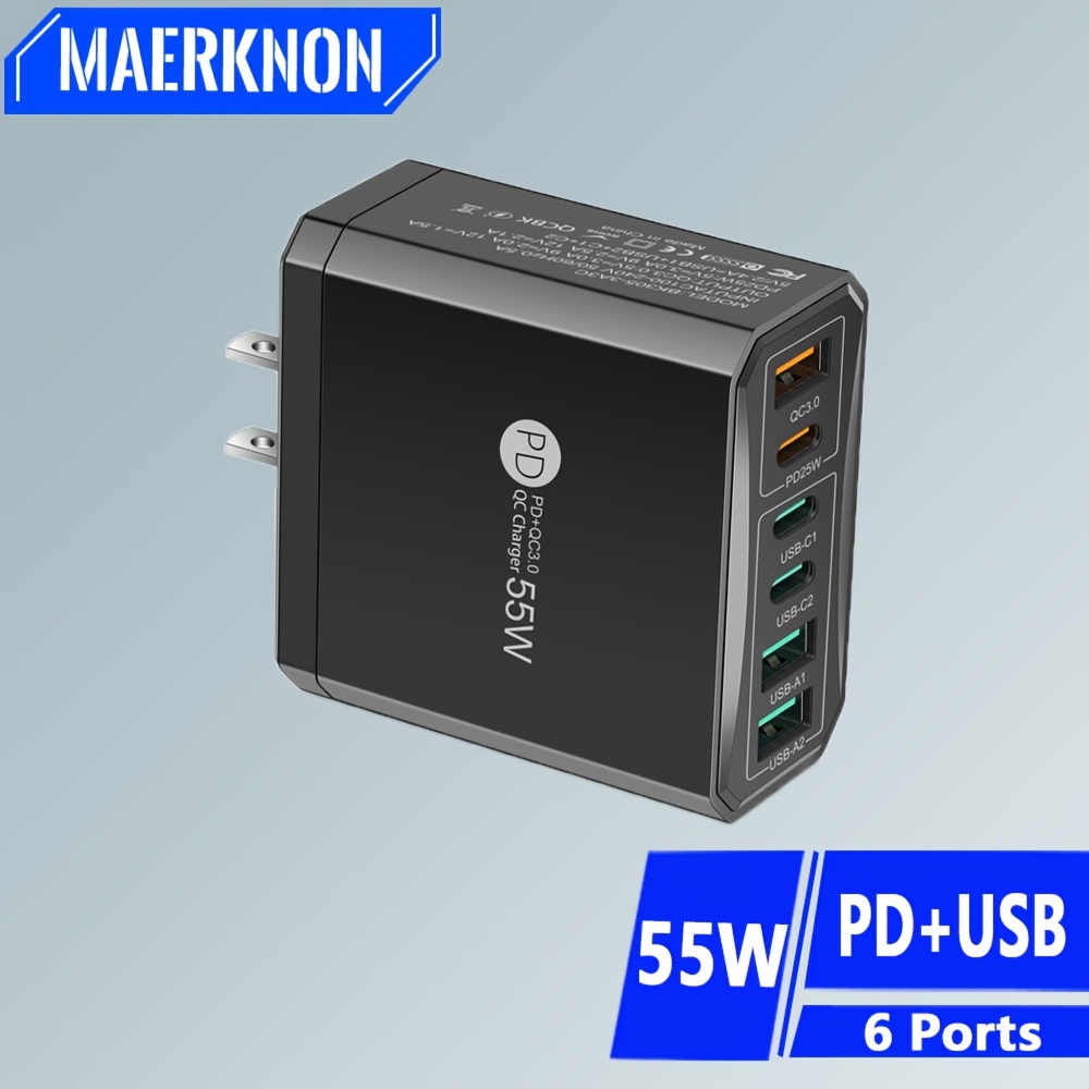 Chargeur Maerknon 4 ports 60W - Chargeur PD / Quick Charge 3.0