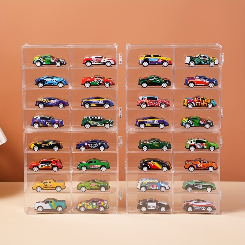 Vitrina de acrílico compatible con Hot Wheels, vitrina de 8 ranuras para  Hot Wheels, coches de juguete fundidos a presión parados en la oficina,  hogar