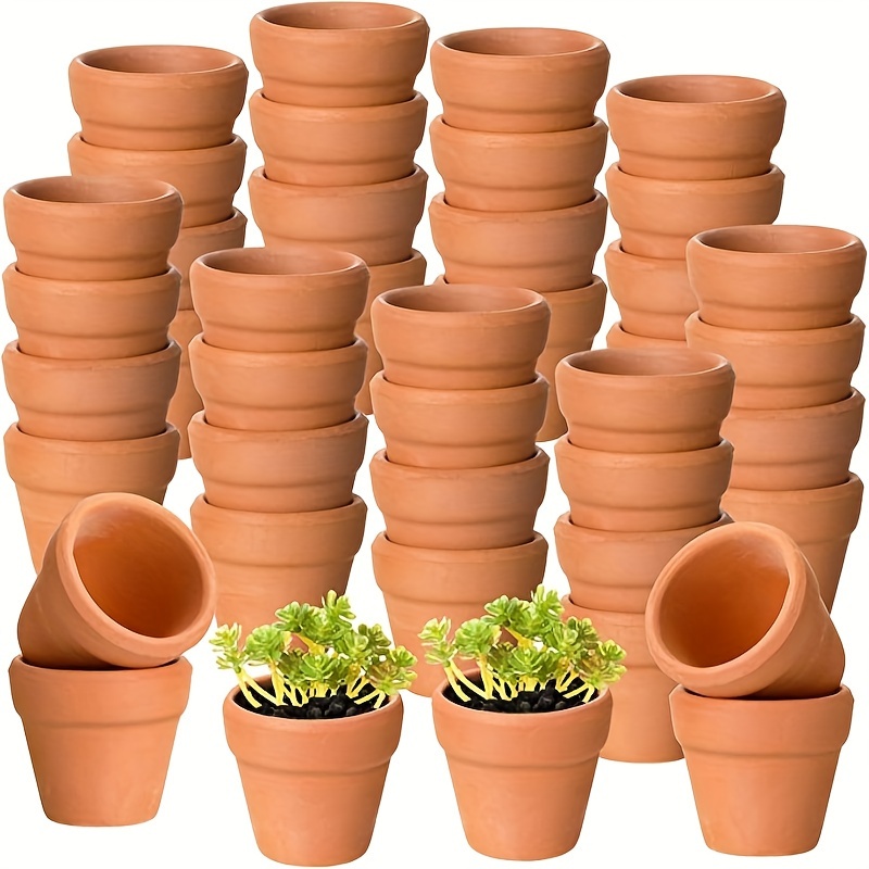 

50pcs, Tiny Terracotta Pots 1.3 Inch Small Mini Clay Pots With Drainage Holes Flower Nursery Terra Cotta Pots For Indoor/outdoor Succulent Plants, Crafts, Wedding Favor