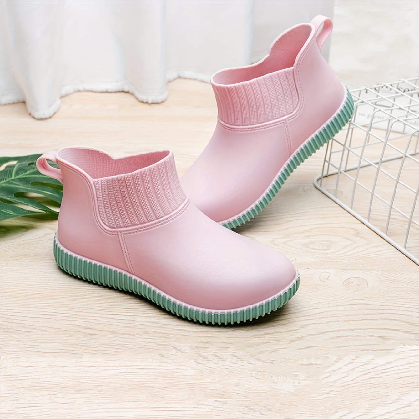 Women's Stylish Waterproof Non slip Rain Boots Solid Color - Temu