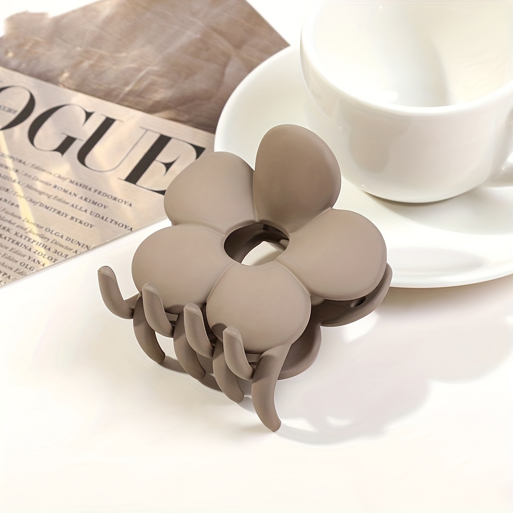 4PCS Flower Shape Hair Clips Hair Clip Solid Ponytail Hairpin Headwear
