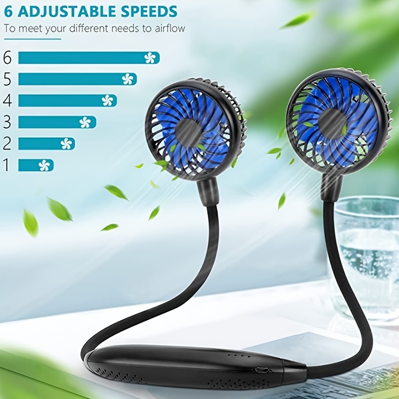 Neck Fans With 6 Speeds & 2600mAh Battery Operated