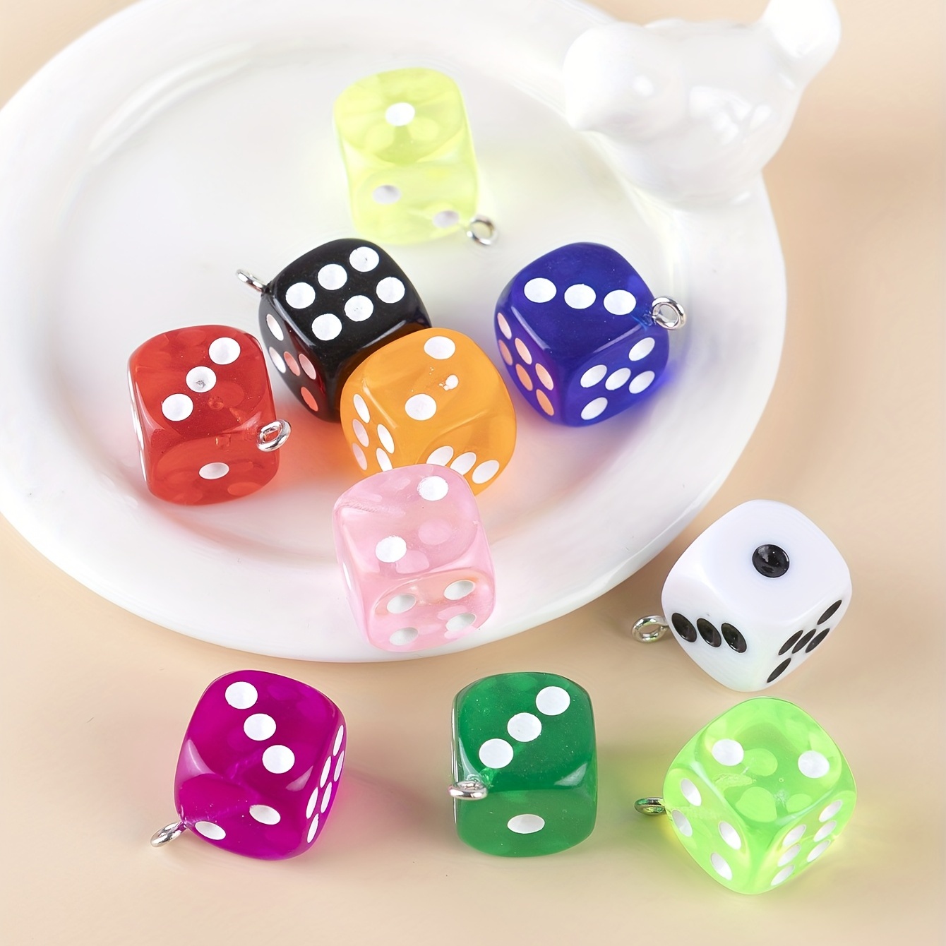 Mini Translucent Dice Charm Bracelet 