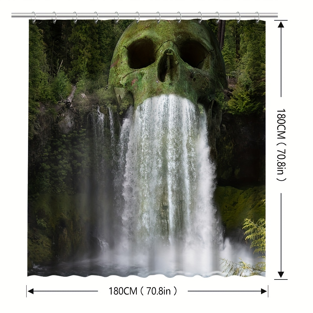 Waterfall Pattern Shower Curtain Waterproof Bathroom Curtain - Temu