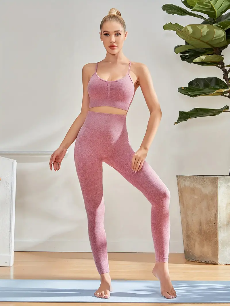Solid Color Seamless Fitness Yoga Butt Lifting Running - Temu